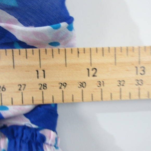 Betsey Johnson Halter Ruffle Dress 2 Blue Stripe VTG y2k Silk Babydoll 230 - Picture 7 of 9